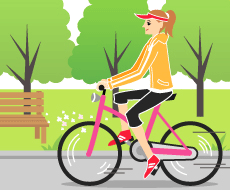 步行時盡可能選擇最近的路，但是，單車的話，即使稍微繞遠路，選擇安全且可愉快地騎車道路是最佳的。